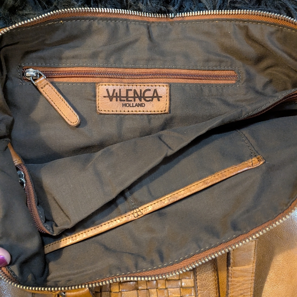 Vilenca Holland, Brown Cognac Leather Purse Shoulder Bag Tote 🤎 - Picture 12 of 12